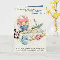 Retro-Vintager Baby-Junge füttert Stimmung