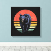 Retro Vintager Bär Leinwanddruck (Insitu (Holzboden))