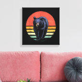 Retro Vintager Bär Leinwanddruck (Insitu (Wohnzimmer))