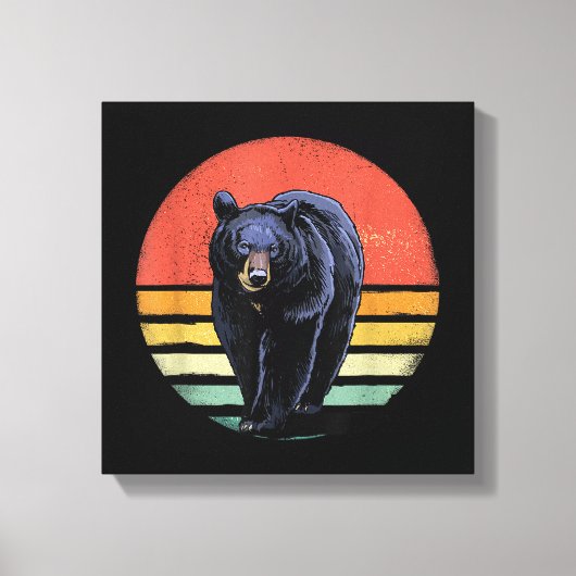 Retro Vintager Bär Leinwanddruck (Vorderseite)