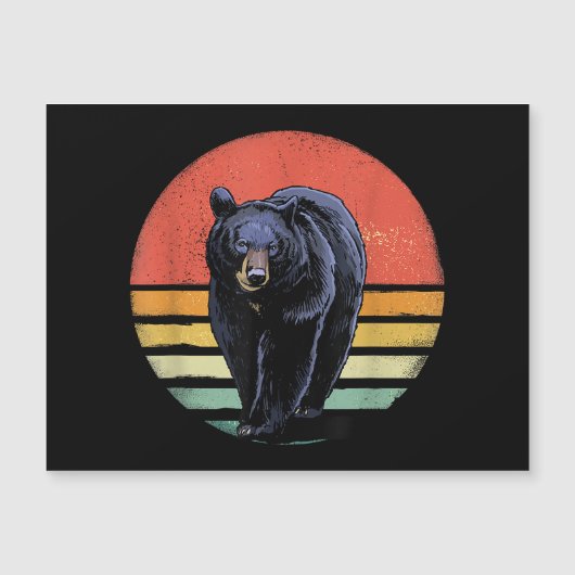 Retro Vintager Bär Magnetkarte (Vorderseite)
