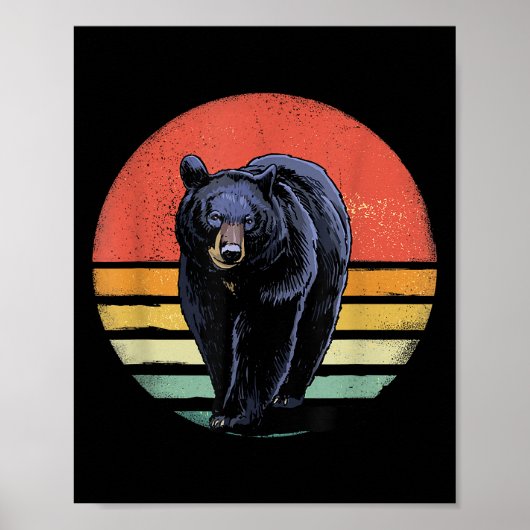 Retro Vintager Bär Poster (Vorne)