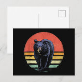 Retro Vintager Bär Postkarte (Vorne/Hinten)
