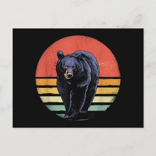 Retro Vintager Bär Postkarte (Vorderseite)