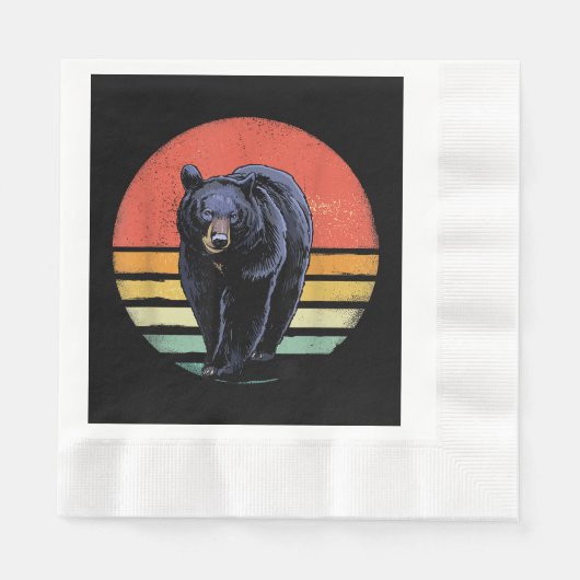 Retro Vintager Bär Serviette (Vorderseite)