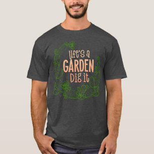 Retro Vintager Bauer Geschenk Leben ist Garten gra T-Shirt