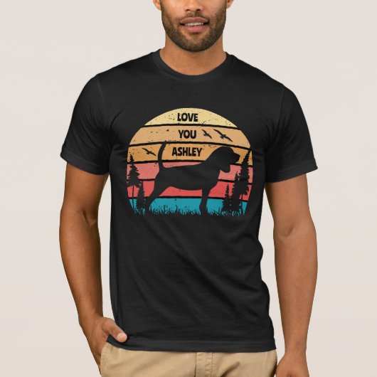 Retro Vintager Beagle Hund T-Shirt (Vorderseite)