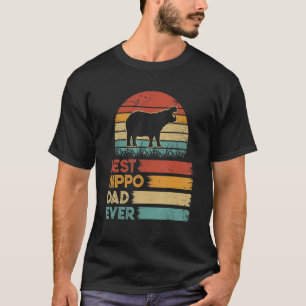 Retro Vintager bester Hippo-Vater aller Tiere T-Shirt