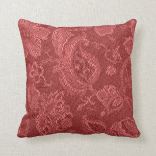 Retro Vintager Blumenrostrotes Throw-Kissen Kissen