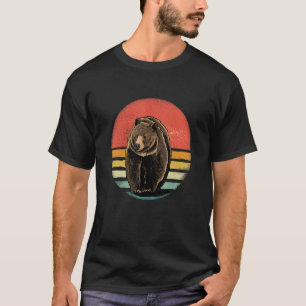 Retro Vintager brauner Grizzlybär im Freien Tier B T-Shirt