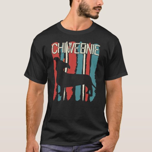 Retro Vintager Chiweenie Hund T-Shirt (Vorderseite)