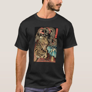 Retro Vintager Drache kämpft gegen das riesige Tig T-Shirt