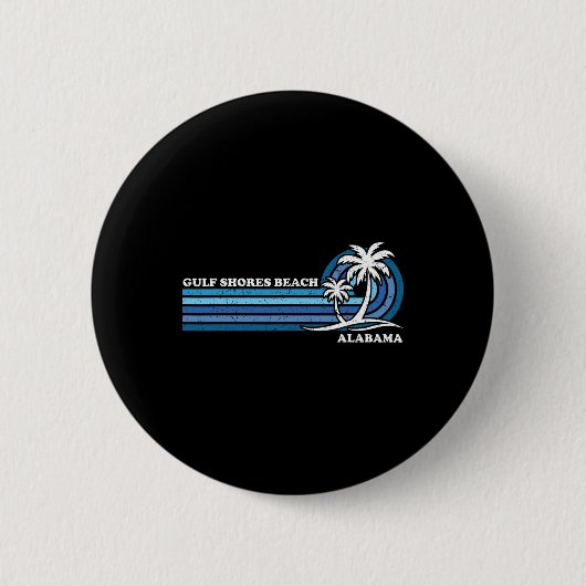 Retro Vintager Familienurlaub Alabama Golfküste Button (Vorderseite)