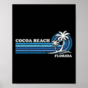 Retro Vintager Familienurlaub Florida Cocoa Strand Poster
