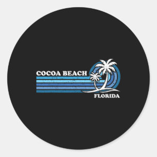 Retro Vintager Familienurlaub Florida Cocoa Strand Runder Aufkleber