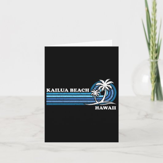 Retro Vintager Familienurlaub Hawaii Kailua Beach Karte (Vorderseite)