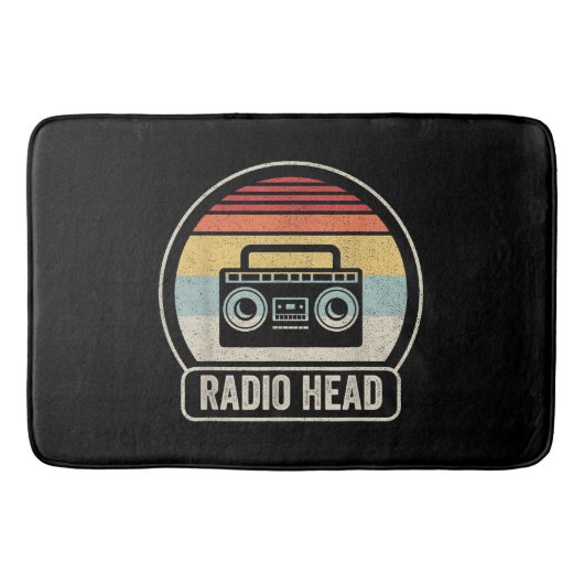 Retro-Vintager Funkkopf Badematte (Vorderseite)
