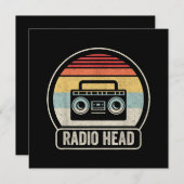 Retro-Vintager Funkkopf Einladung (Vorne/Hinten)