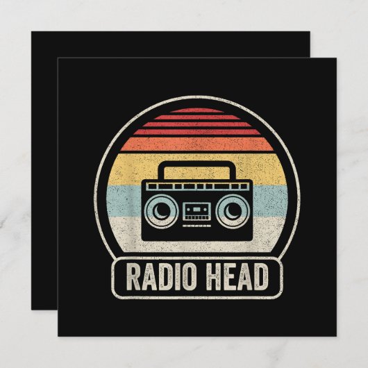 Retro-Vintager Funkkopf Einladung (Vorne/Hinten)
