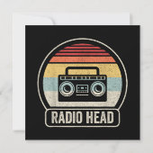 Retro-Vintager Funkkopf Einladung (Rückseite)