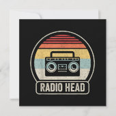 Retro-Vintager Funkkopf Einladung (Vorderseite)