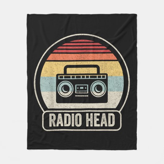 Retro-Vintager Funkkopf Fleecedecke (Vorderseite)