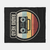 Retro-Vintager Funkkopf Fleecedecke (Vorderseite (Horizontal))