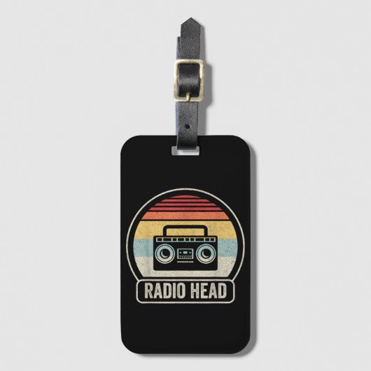 Retro-Vintager Funkkopf Gepäckanhänger (Vorderseite Vertikal)