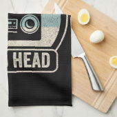 Retro-Vintager Funkkopf Geschirrtuch (Viertel Falte)