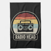 Retro-Vintager Funkkopf Geschirrtuch (Vertikal)