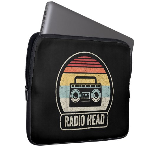 Retro-Vintager Funkkopf Laptopschutzhülle (Vorne Rechts)