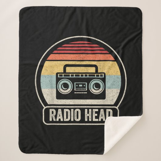 Retro-Vintager Funkkopf Sherpadecke (Vorderseite)