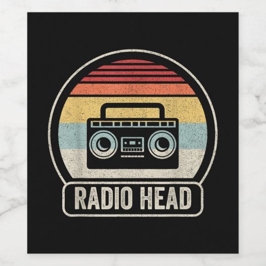 Retro-Vintager Funkkopf Weinetikett (Einzelnes Label)