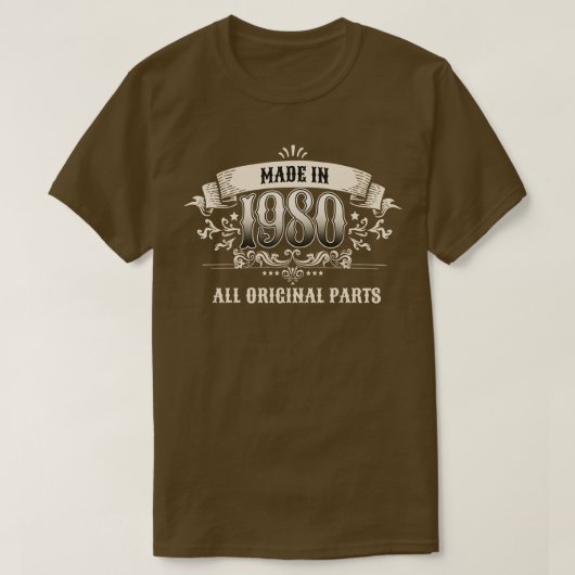 Retro Vintager Geburtstag 1980 T-Shirt (Design vorne)