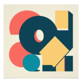 Retro Vintager geometrischer Risograph, Risoprint Fotodruck (Vorne)