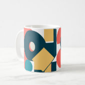 Retro Vintager geometrischer Risograph, Risoprint Kaffeetasse (Vorderseite Links)