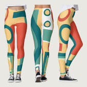 Retro Vintager geometrischer Risograph, Risoprint Leggings
