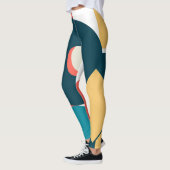 Retro Vintager geometrischer Risograph, Risoprint Leggings (Links)