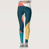 Retro Vintager geometrischer Risograph, Risoprint Leggings (Vorderseite)
