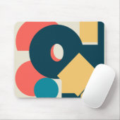 Retro Vintager geometrischer Risograph, Risoprint Mousepad (Mit Mouse)