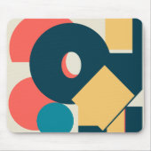Retro Vintager geometrischer Risograph, Risoprint Mousepad (Vorne)