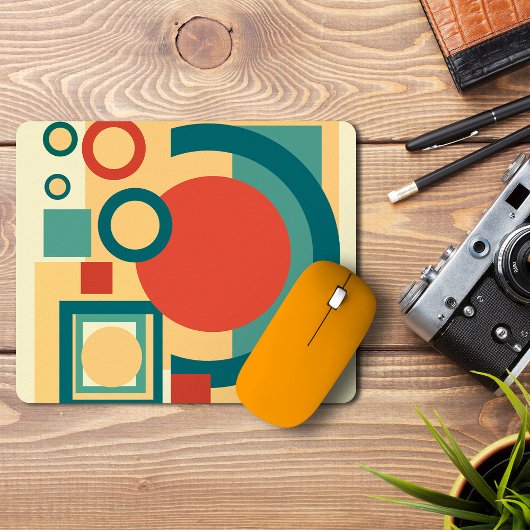 Retro Vintager geometrischer Risograph, Risoprint Mousepad