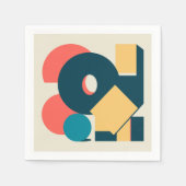Retro Vintager geometrischer Risograph, Risoprint Serviette (Vorderseite)