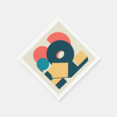 Retro Vintager geometrischer Risograph, Risoprint Serviette (Ecke)