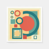Retro Vintager geometrischer Risograph, Risoprint Serviette (Vorderseite)