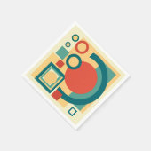 Retro Vintager geometrischer Risograph, Risoprint Serviette (Ecke)