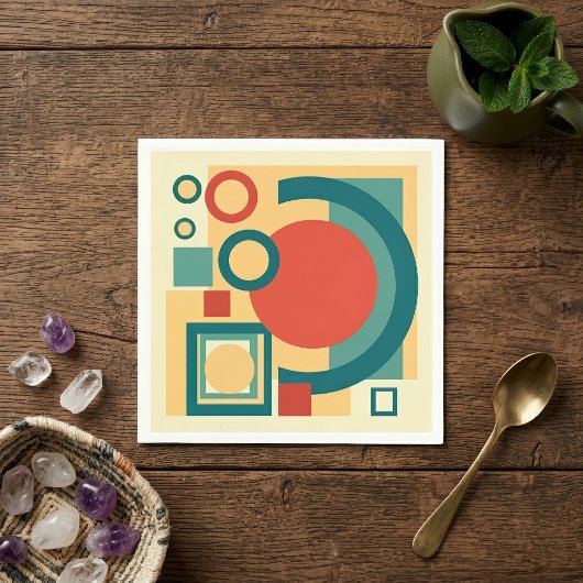 Retro Vintager geometrischer Risograph, Risoprint Serviette