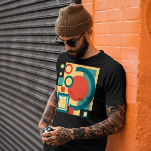 Retro Vintager geometrischer Risograph, Risoprint T-Shirt