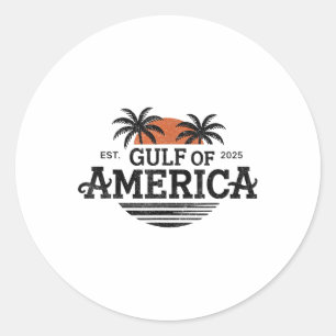 Retro Vintager Golf of US America 2025 American Fl Runder Aufkleber