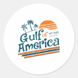 Retro Vintager Golf of US America 2025 American Fl Runder Aufkleber